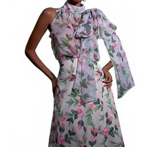 NEW STRASS flower silk lace top in white